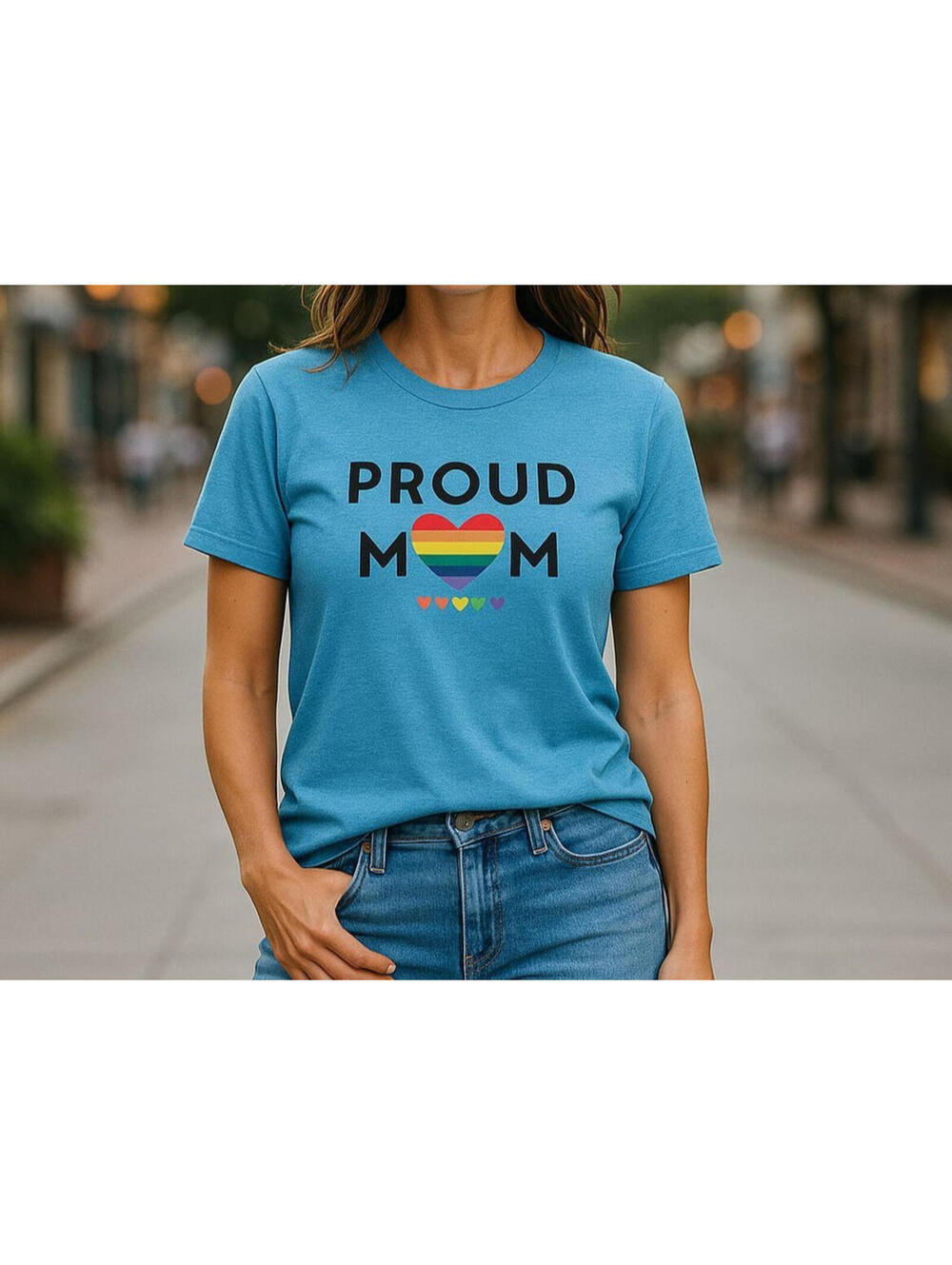 Proud Mom Rainbow Heart For LGBT Unisex T-Shirt